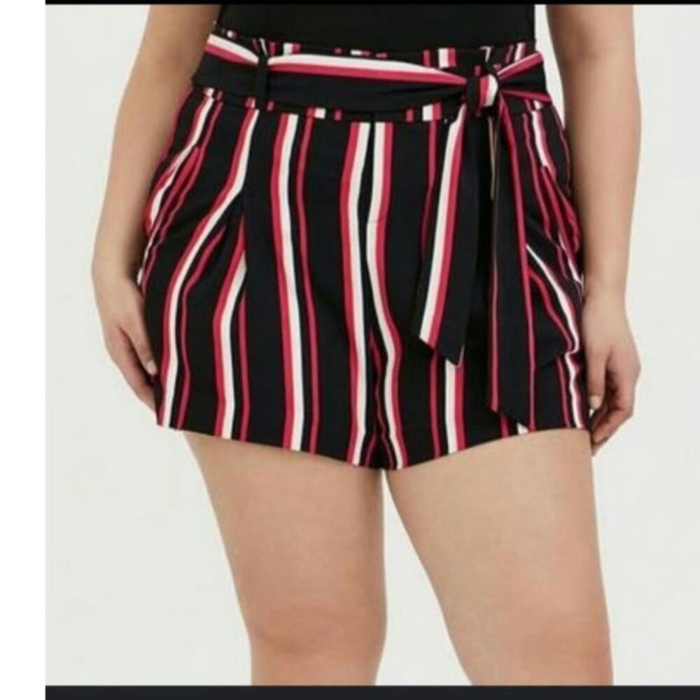 Torrid High Waist Pink Striped Shorts Size: 22